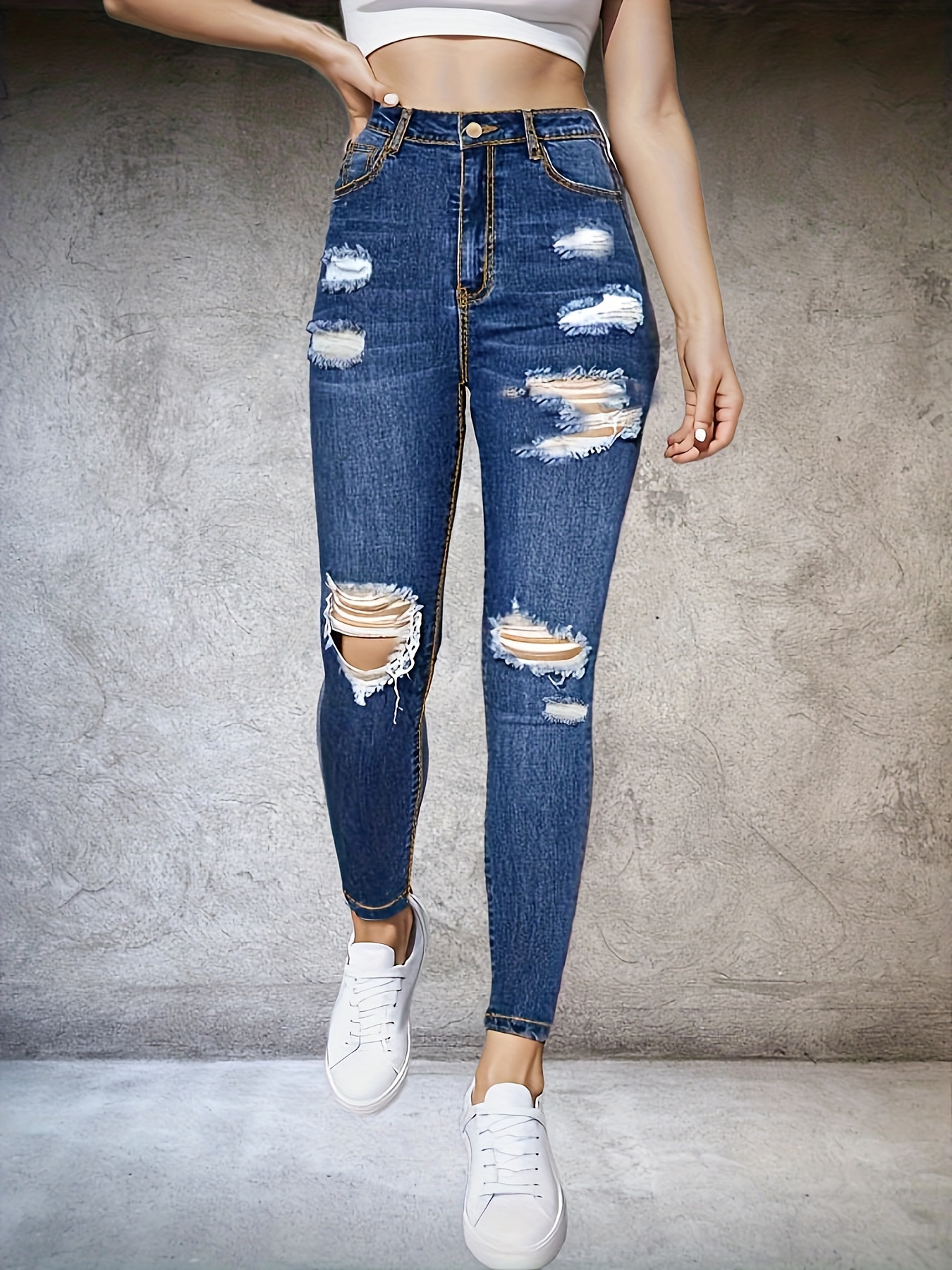 Calça Jeans Flare De Cintura Alta Preta, Bolsos Inclinados De Alta  Elasticidade, Calça Jeans De Fundo De Sino, Roupas E Jeans Femininos