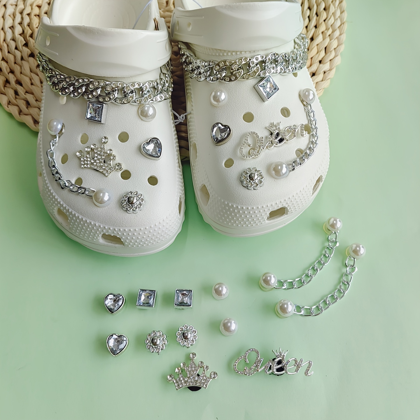 Alloy Rhinestone Design Shoe Charms For Clogs Sandals - Temu