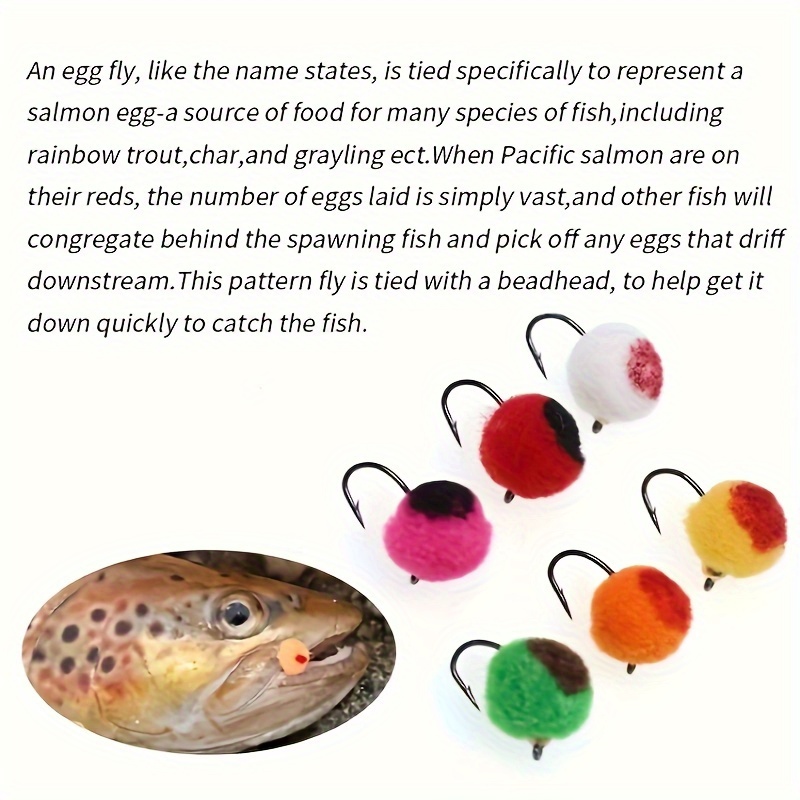 6 Colors Bionic Egg Hooks Heavy Weighted Head Beads Trout - Temu