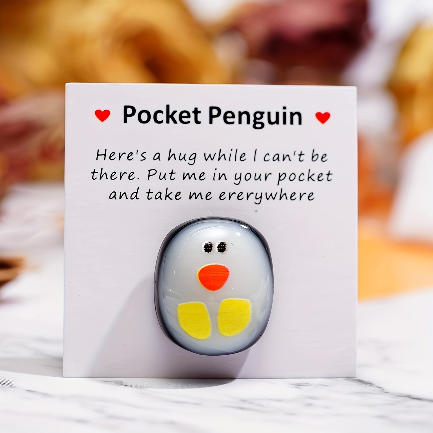 pinguino Abbraccio Decorazione dell'abbraccio tascabile Decorazione a cuore