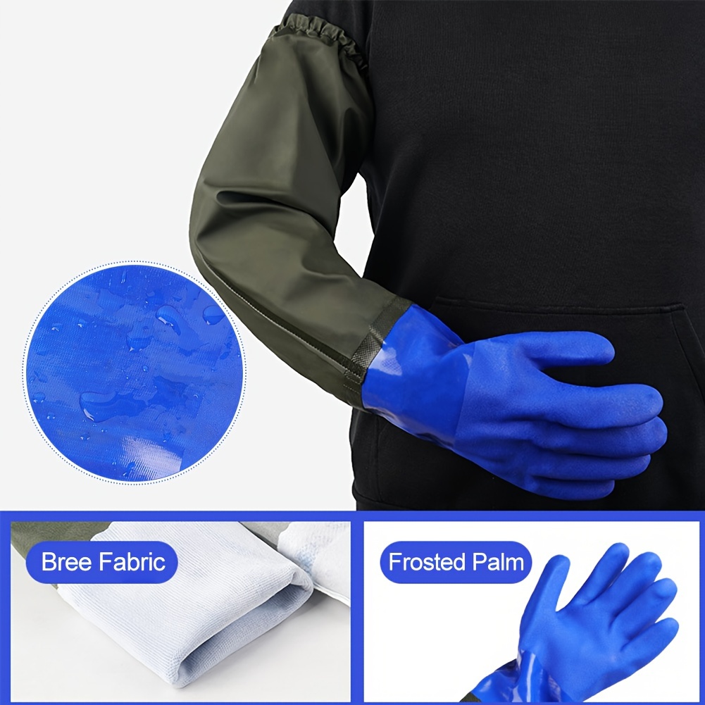 1 Pair, Rubber Gloves Agriculture Cotton Lining Chemical Resistant Heavy  Duty Long Arm, Garden Tool Supplies, Garden Gloves, Waterproof Gloves