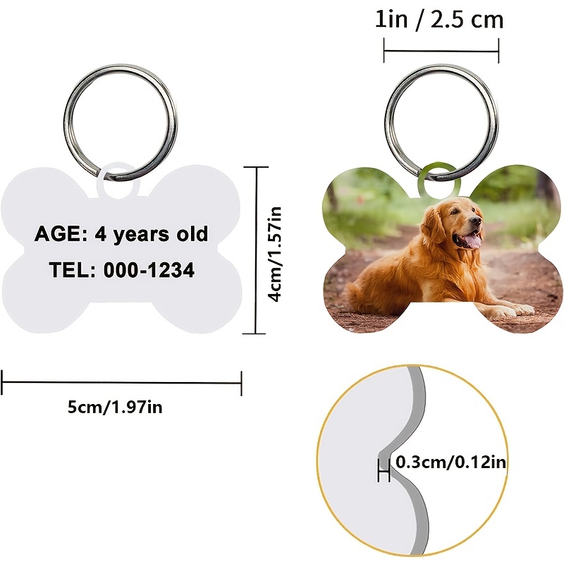 Sublimation Blank Dog Tag With Key Ring For Dogs And Cats Pet Id Tag Bone  Shaped Pet Id Tags And Key Rings - Temu Czech Republic