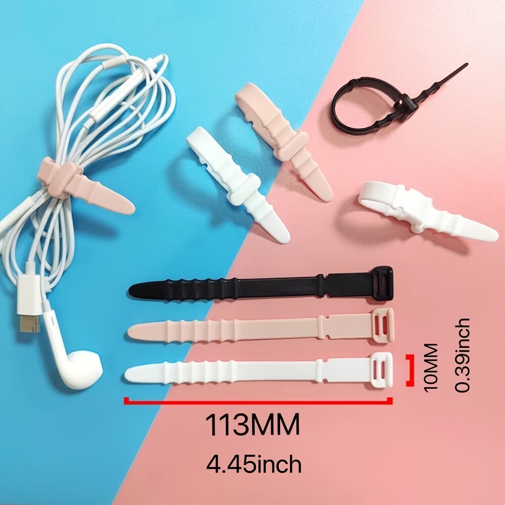 JUHONNZ Clips Magnéticos Sujeta Cables, 8 Pcs Silicona Reutilizables  Organizador de Cables USB, Enrollador para Auriculares, para Hogar Escuela