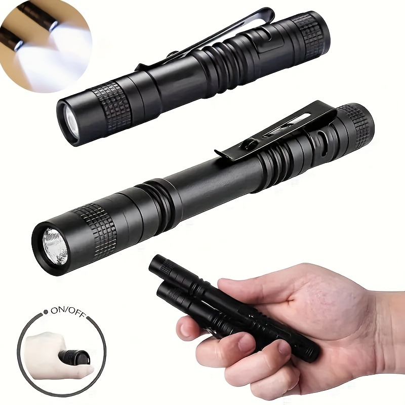 2x Tactical Flashlight Small LED Torch Light Mini Super Bright Penlight