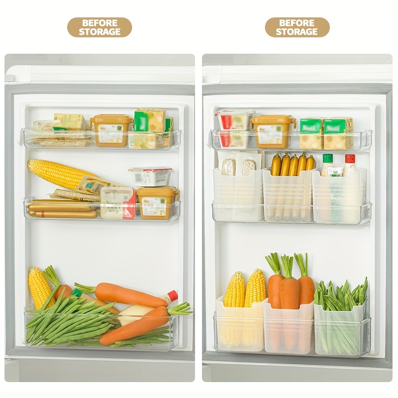 1/2/3/5pcs Side Door Refrigerator Storage Box, Food Vegetable Fruit  Classification Fresh-keeping Box, Sundries Storage Box, Ginger Garlic  Storage Box