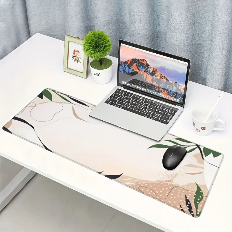 Large Mouse Pad For Desk, Cute Mouse Pad, Plant Abstract Desk Mat, Desk Pad  For Keyboard Mouse, Xl Extended Keyboard Pad, Gaming Mouse Pad, Office Desk  Accessories For Women Desk Organizers 