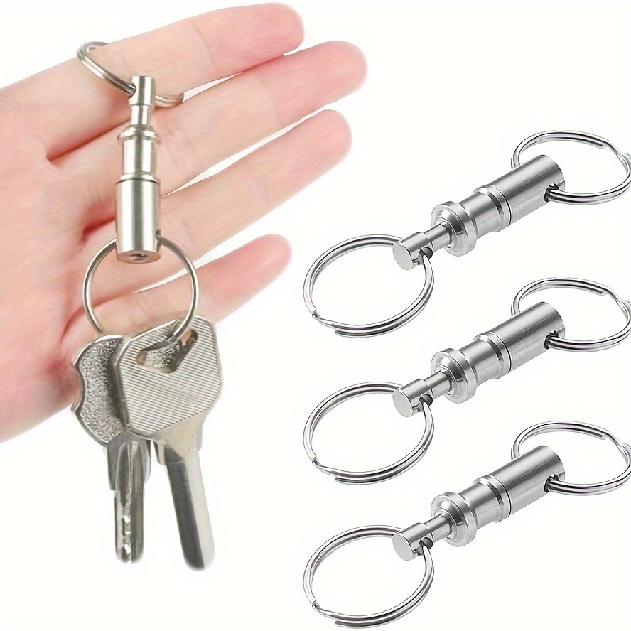 5x PCS - Quick Release Keychain Dual Detachable Pull Apart Key Ring Fob  Holder