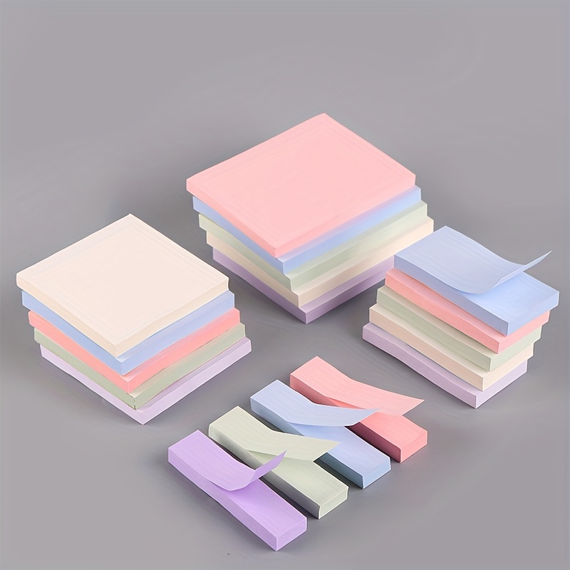 Paper Sticker 12Pcs Bright Colors Decoration Memo Pads Sticky Note  Self-Adhesive School Study Home Message Office Remark 9085