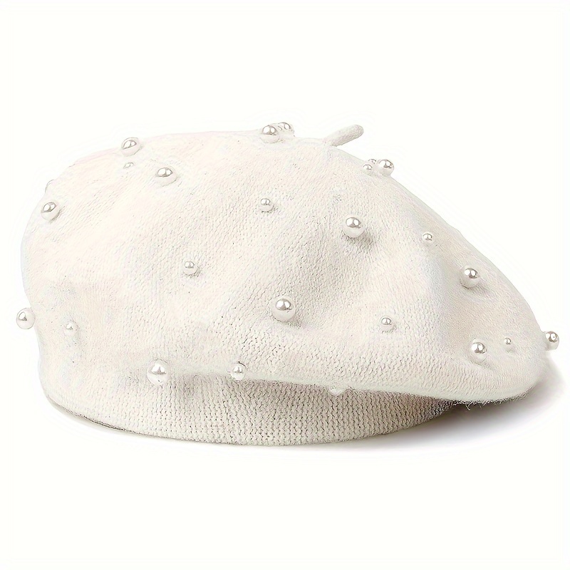 Pearl Women's Solid Warm Beret for Daily Use