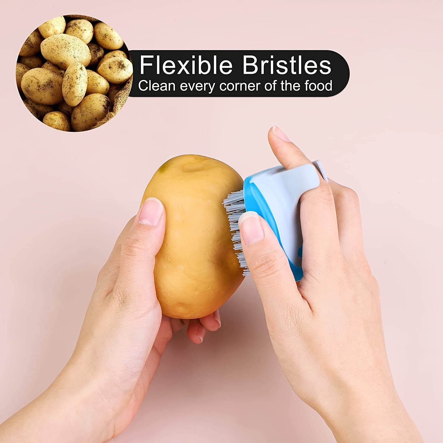 Multifunctional Flexible Cleaning Brush, Fruit And Vegetable Brush And Vegetable  Brush Pot Kitchen And Vegetable Fruit Clean - Temu