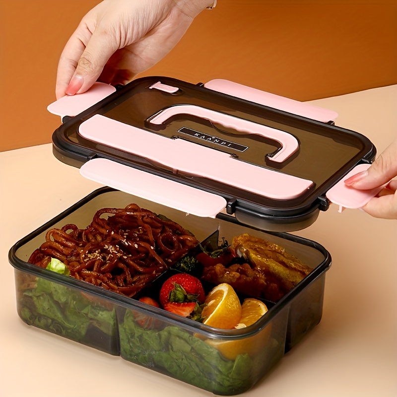 1pc Microwave-Safe Divided Lunch Box with Spoon for Office Workers and  Teens - Perfect for Back-to-School Lunches