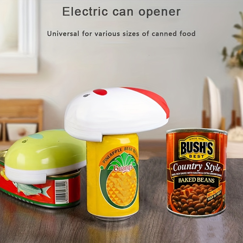 Can Opener, Stainless Steel Electric Can Opener, Automatic Can Opener,  Red/green Kitchen Can Opener With Magnetic Easy Adsorption Cover Smooth  Edge, Food Grade Safety Electric Can Opener, Kitchen Tools, Without  Batteries, Using