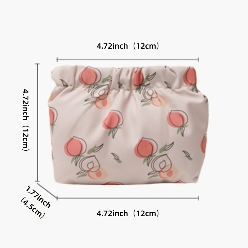 1pc Portable Self-Closing Mini Cosmetic Bag Wire Jewelry Organizer