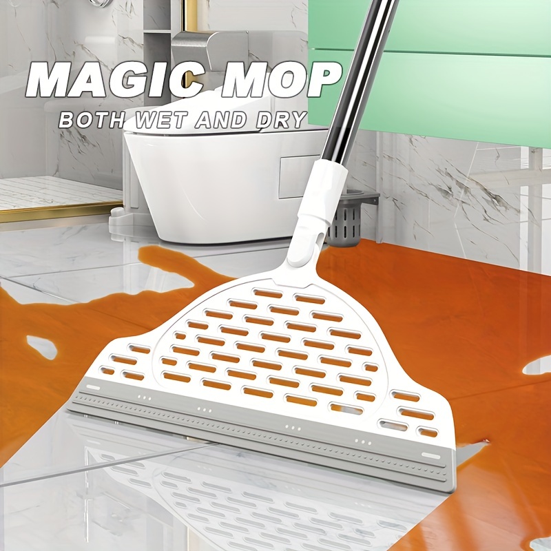 Household Silicone Floor Scraper With Long Handle Magic - Temu