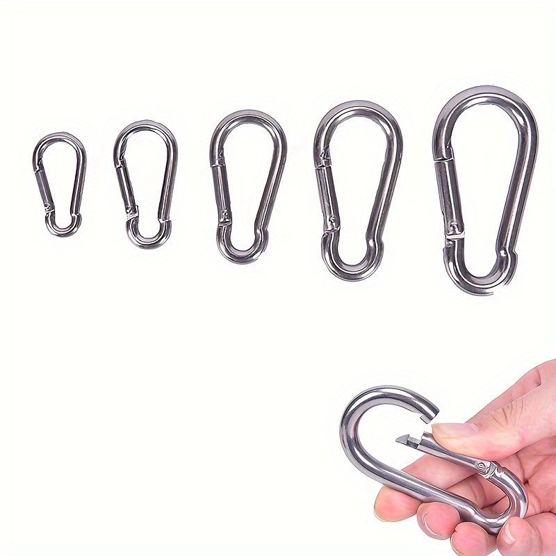 1pc 304 Stainless Steel Spring Carabiner Snap Hook Keychain Quick Link Lock  Buckle - Sports & Outdoors - Temu
