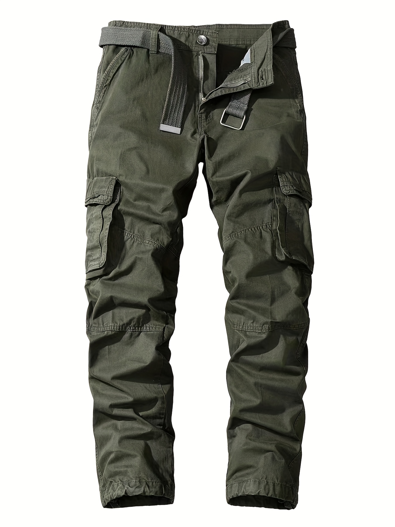 Classic Design Cotton Cargo Pants Men's Casual Multi Pocket - Temu
