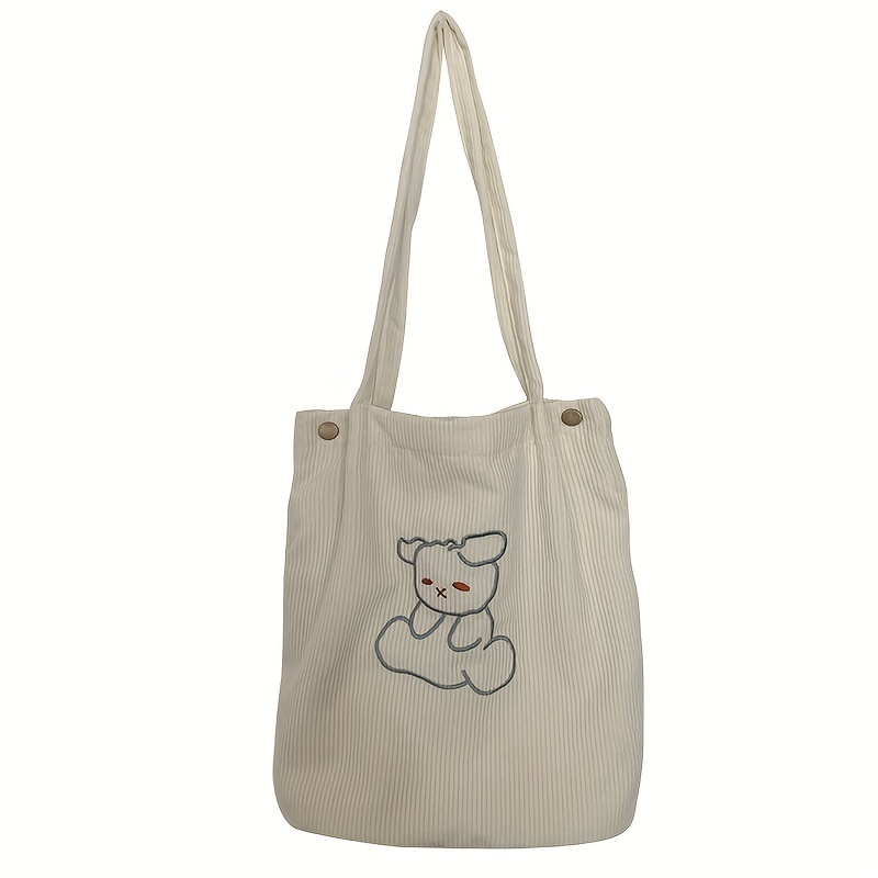 Kawaii Cute Bear Tote Bag, Large Capacity Shoulder Bag, Women's Casual  Handbag & Purse For Travel & Commuter - Temu