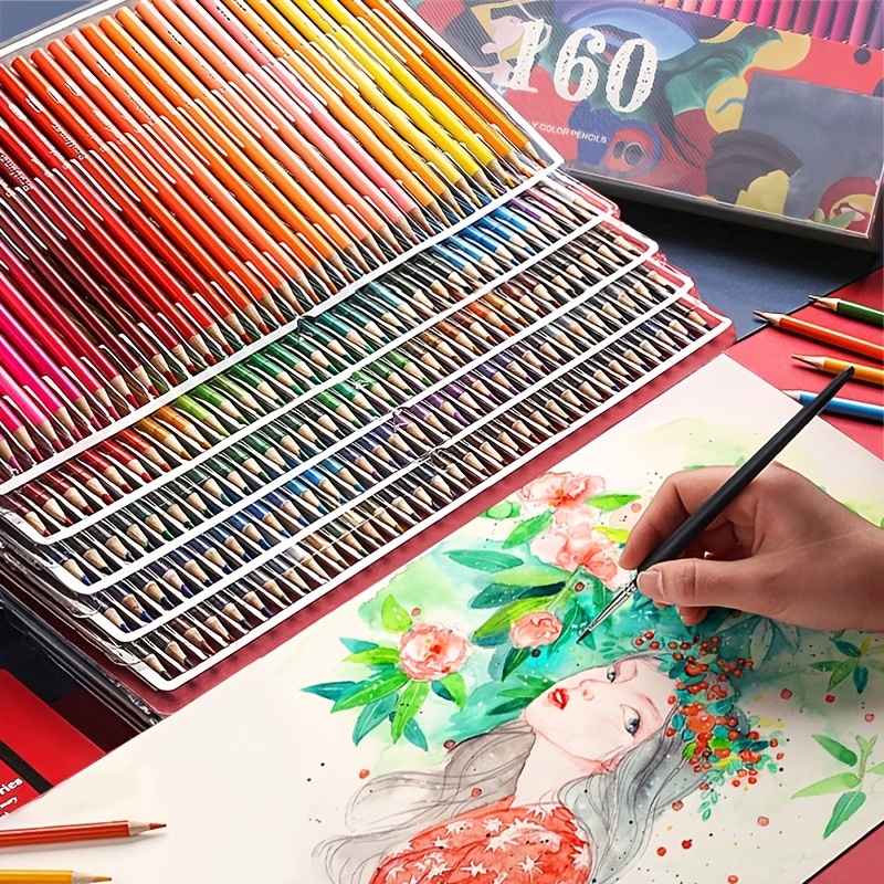 160 Colors Wood Colored Pencils Set Artist Painting Oil - Temu