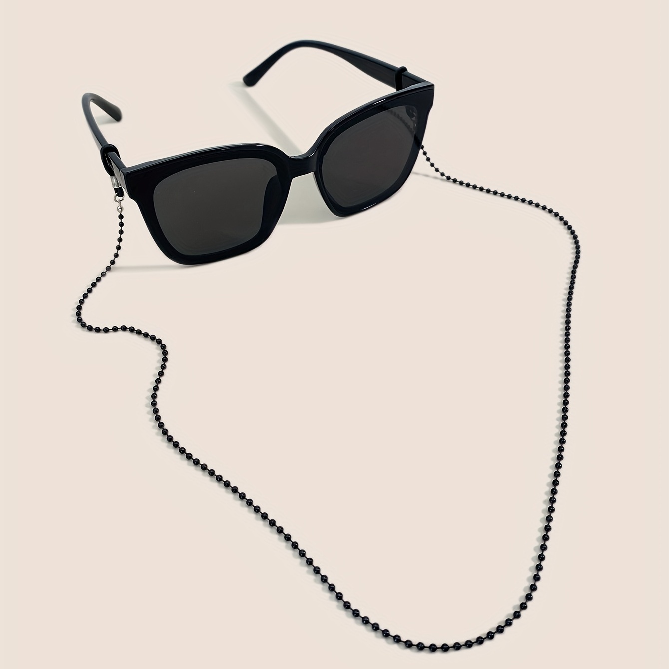 

1pc Beaded Glasses Chain Anti Slip Metal Sunglasses Reading Glasses Lanyard Strap Stylish Face Covering Eyewear Retainer