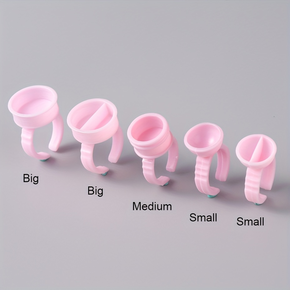 10pcs Pink Nail Art Rings Palette Container Gel Painting Manicure Tools