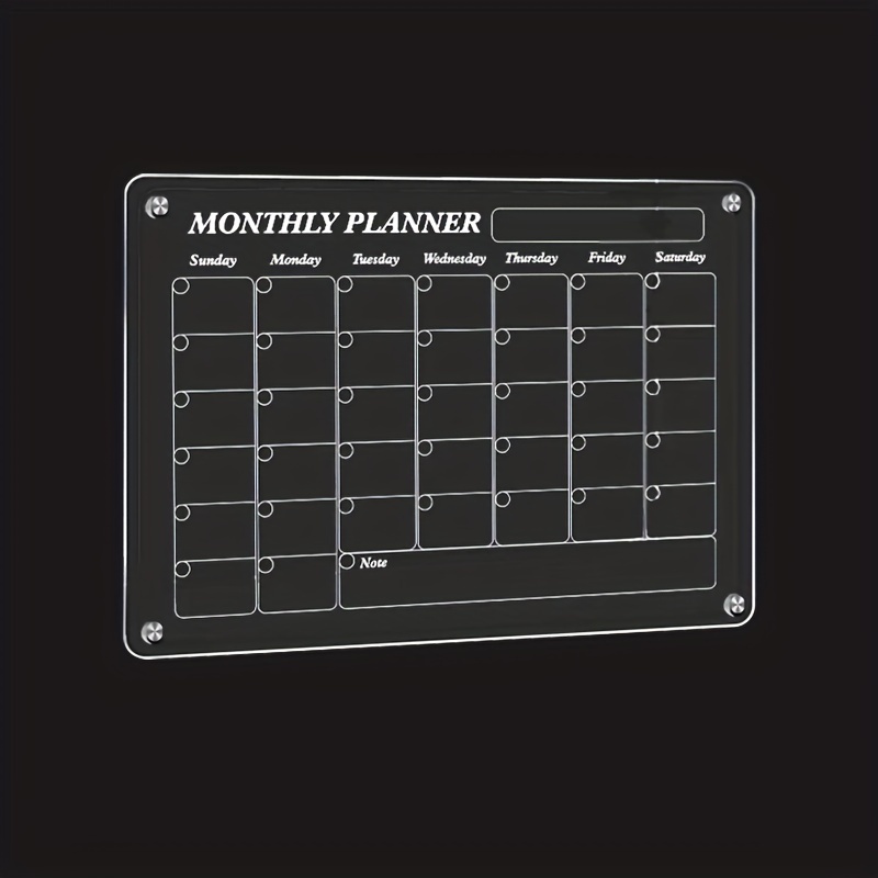 1/2pcs Calendario Magnético Mensual Semanal Acrílico Nevera - Temu