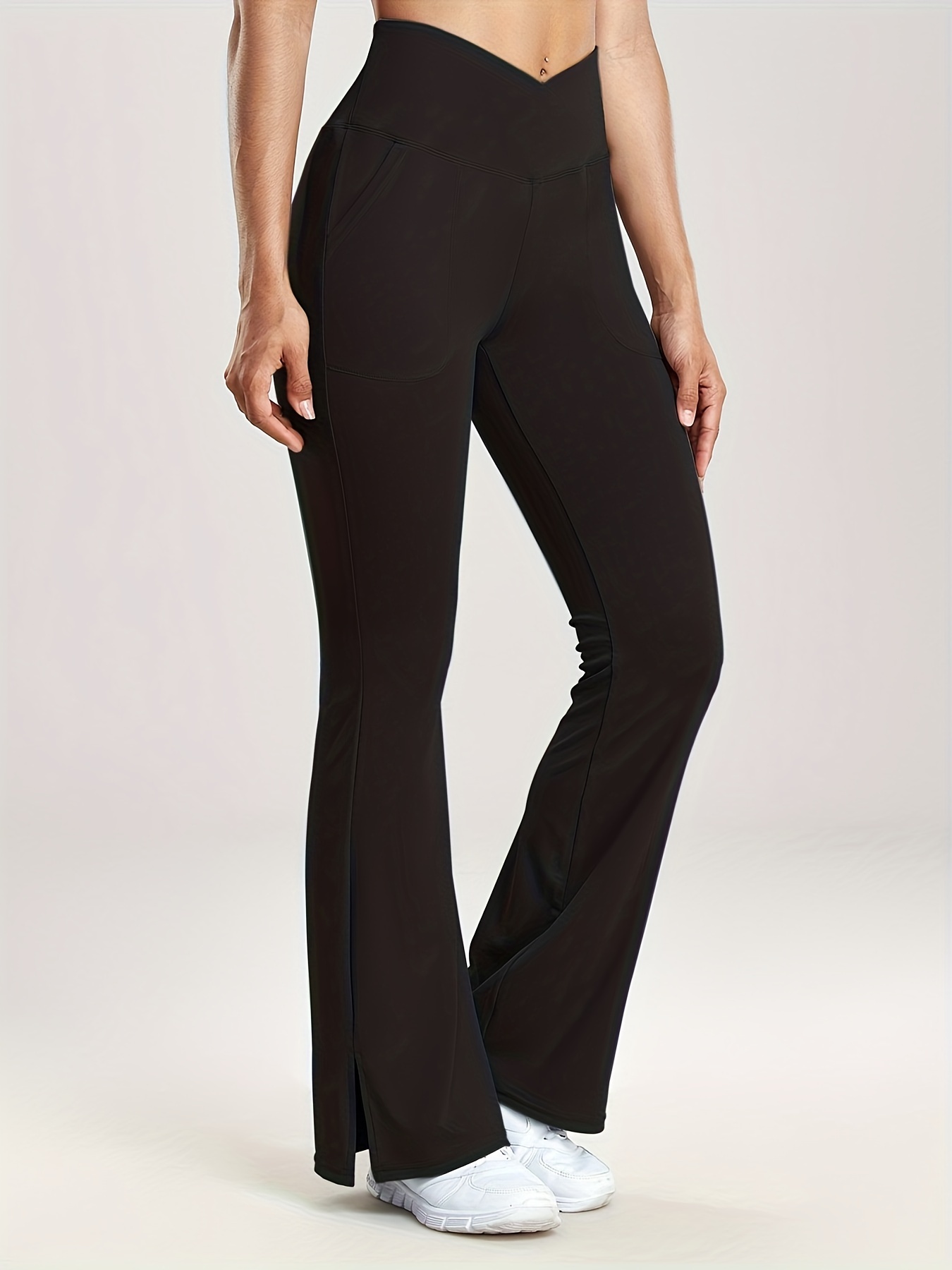Black, XL) Women Bootcut Yoga Pants Bootleg Flared Trousers Casual