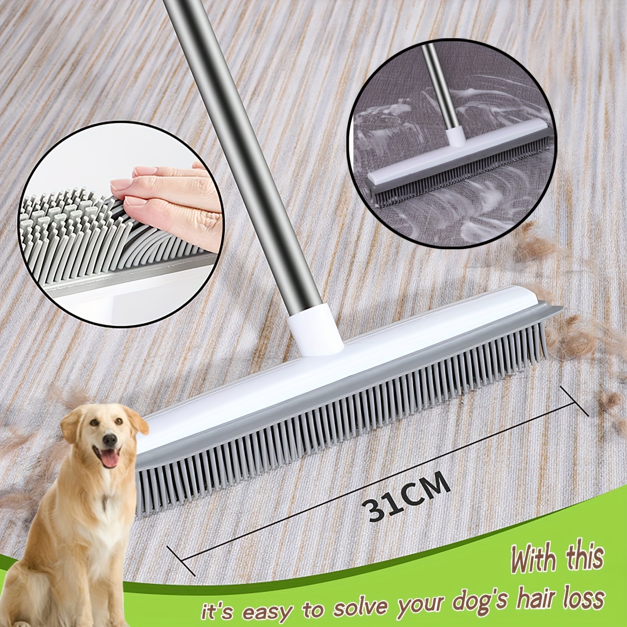 Floor Cleaning Brush Silicone Scraper Bench Floor Scraper Pet Hair