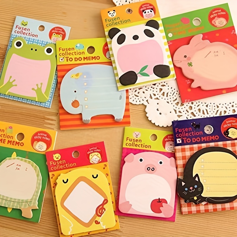 

8pcs Self Sticky Notes In Different Shapes, Creative Self-stick Notes Colorful Super Sticky Notes, Memo Notes For Students, Home, Office -easy Post And Use (animal)