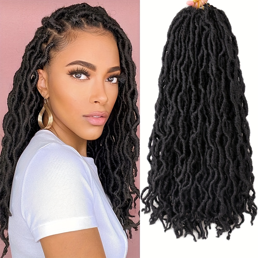 Ombre Hairstyles Goddess Faux Locs Curly Crochet Braid Synthetic