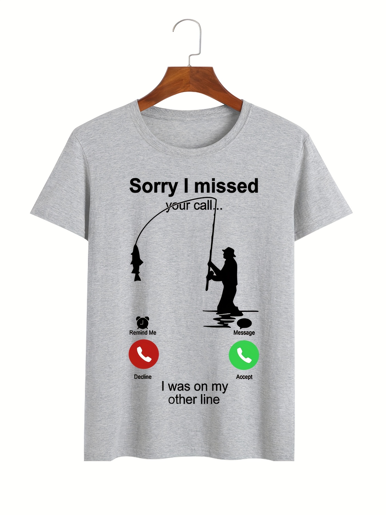sorry Missed Call Graphic T shirt Men Plus Size Summer - Temu Canada