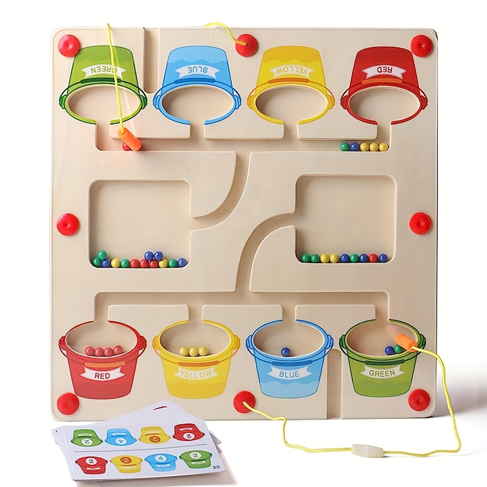 O-toys Enfants Labyrinthe Puzzle En Bois Activité Aimant Jouets