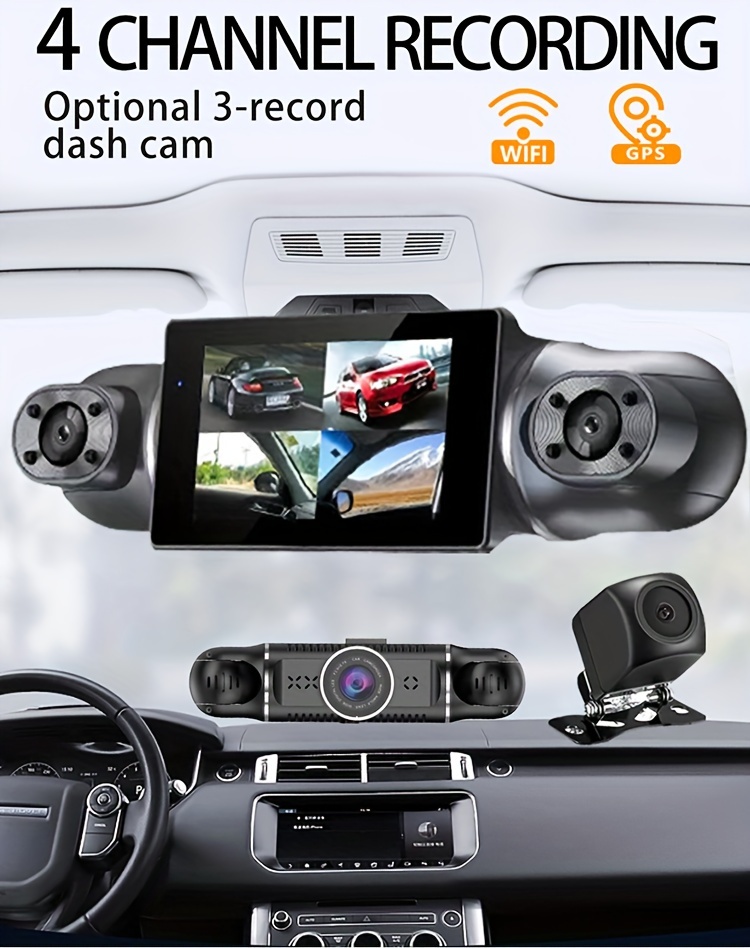 360° Dash Cam, 4 Channel car DVR