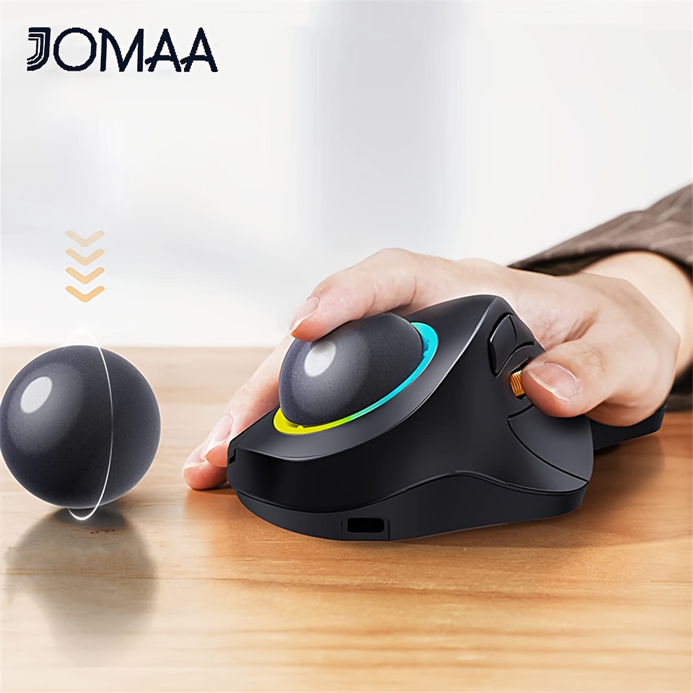 JOMAA Wireless Bluetooth Trackball Mouse Souris À Bille RGB - Temu