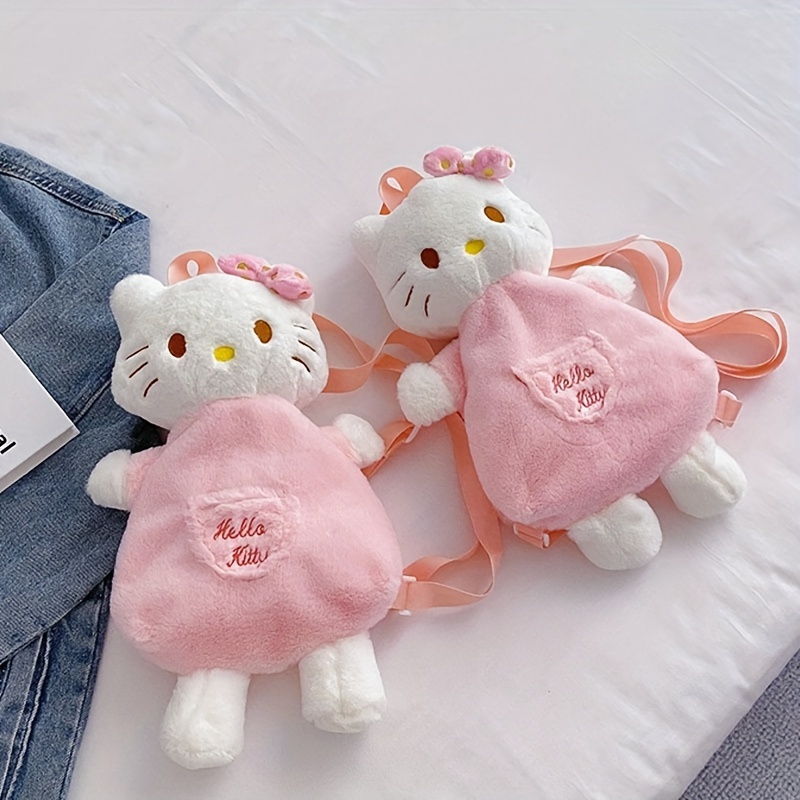 Sanrio Hello Kitty Plush Backpack Kawaii Stuffed Animals Dolls Toys Plushie  Bag Anime Cartoon Shoulder Backpacks Bags For Girls