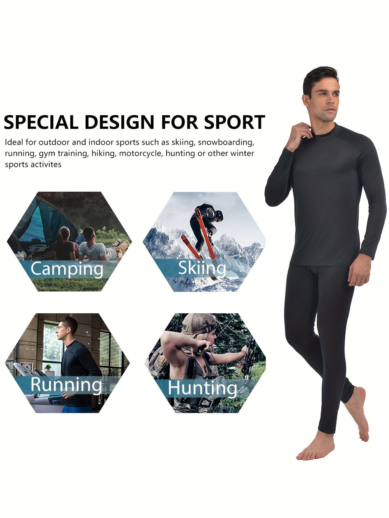 Thermal Underwear Men's High Stretch Breathable Fleece Top - Temu Canada