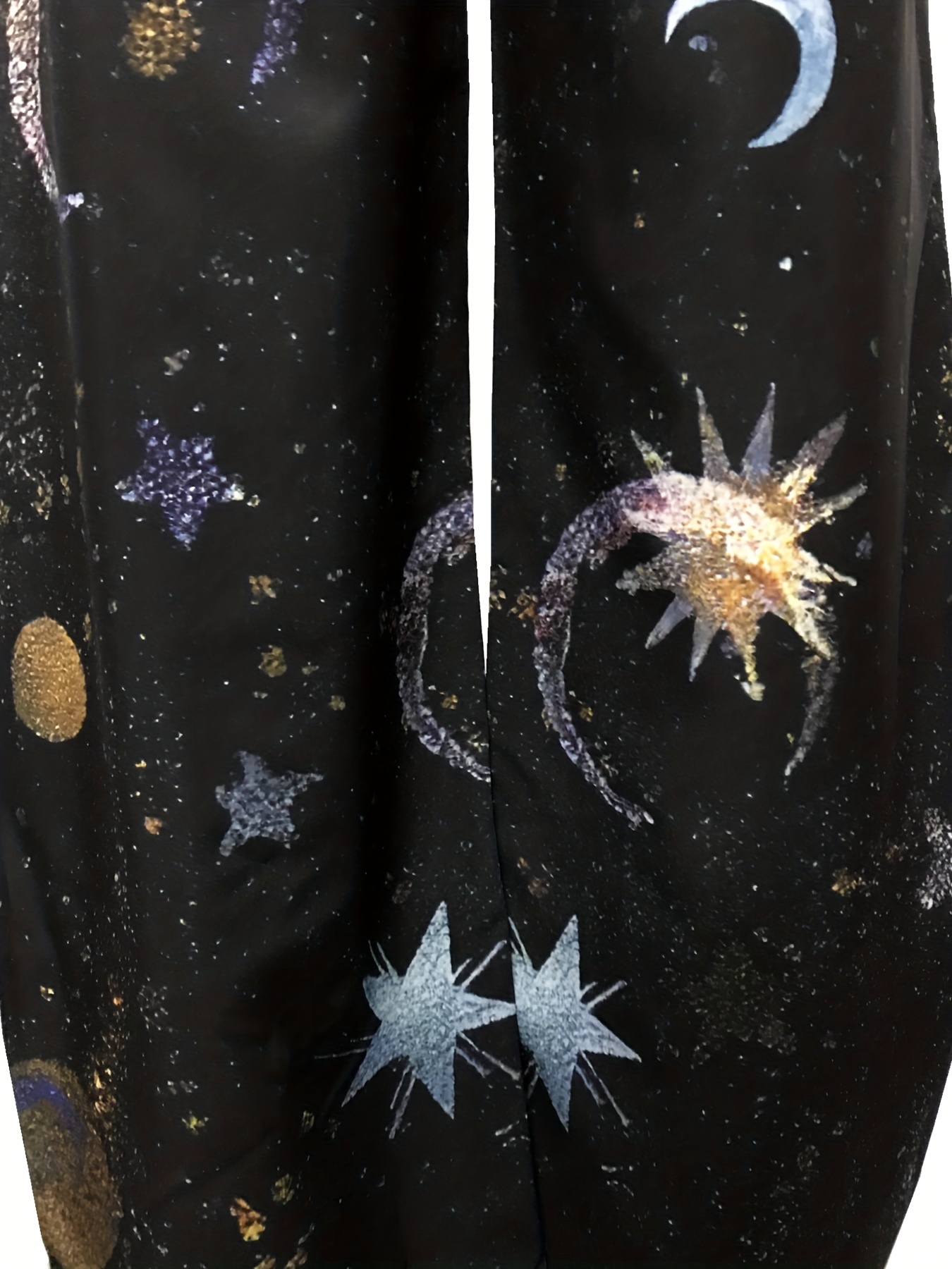 womens trendy abstract print wide leg pants elastic Temu