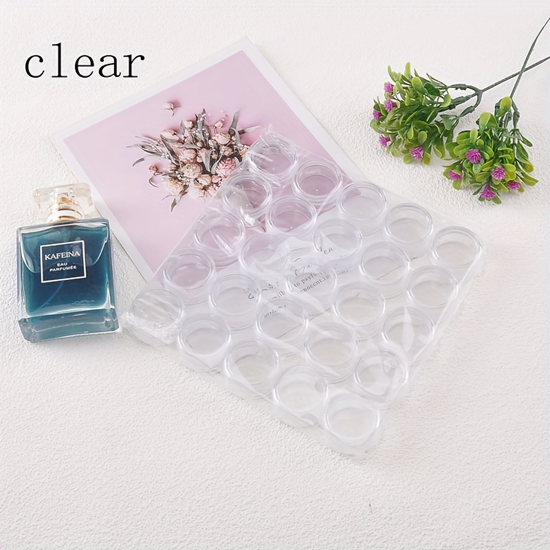 E-shop 3G/0.1Oz 10-Farben 25-teiliges/Set Runde Klare Plastikdosen mit Deckeln für Cremes, Lotionen, Puder, Glitzer und Mehr Perlen Lidschatten