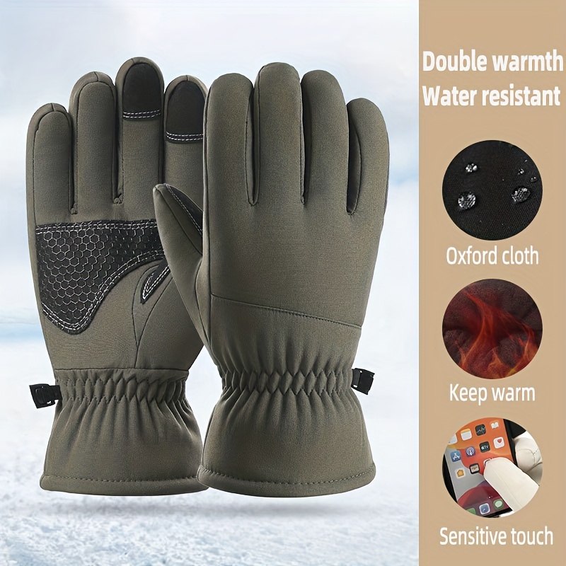 Guantes de ciclismo de invierno para hombres y mujeres, guantes térmicos de  bicicleta de dedo completo, guantes acolchados con pantalla táctil