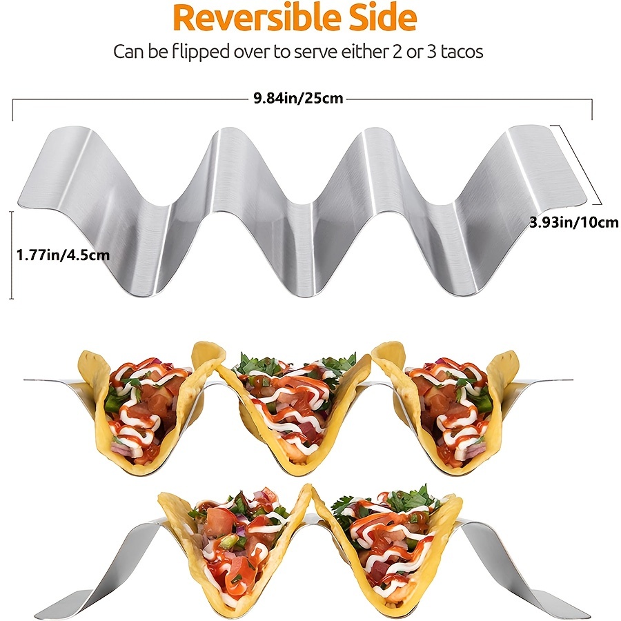 Taco Racks, Stainless Steel Taco Shell Holder Stand, Tortilla Holder, Taco  Tray Plates For Taco Bar Gifts Accessories, Oven Safe For Baking,  Dishwasher And Grill Safe, Kitchen Gadgets, Kitchen Accessories - Temu
