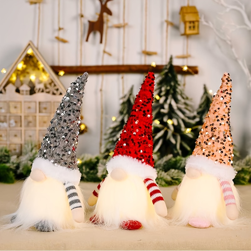 Christmas Indoor Decorations Glowing Faceless Doll Ornaments - Temu