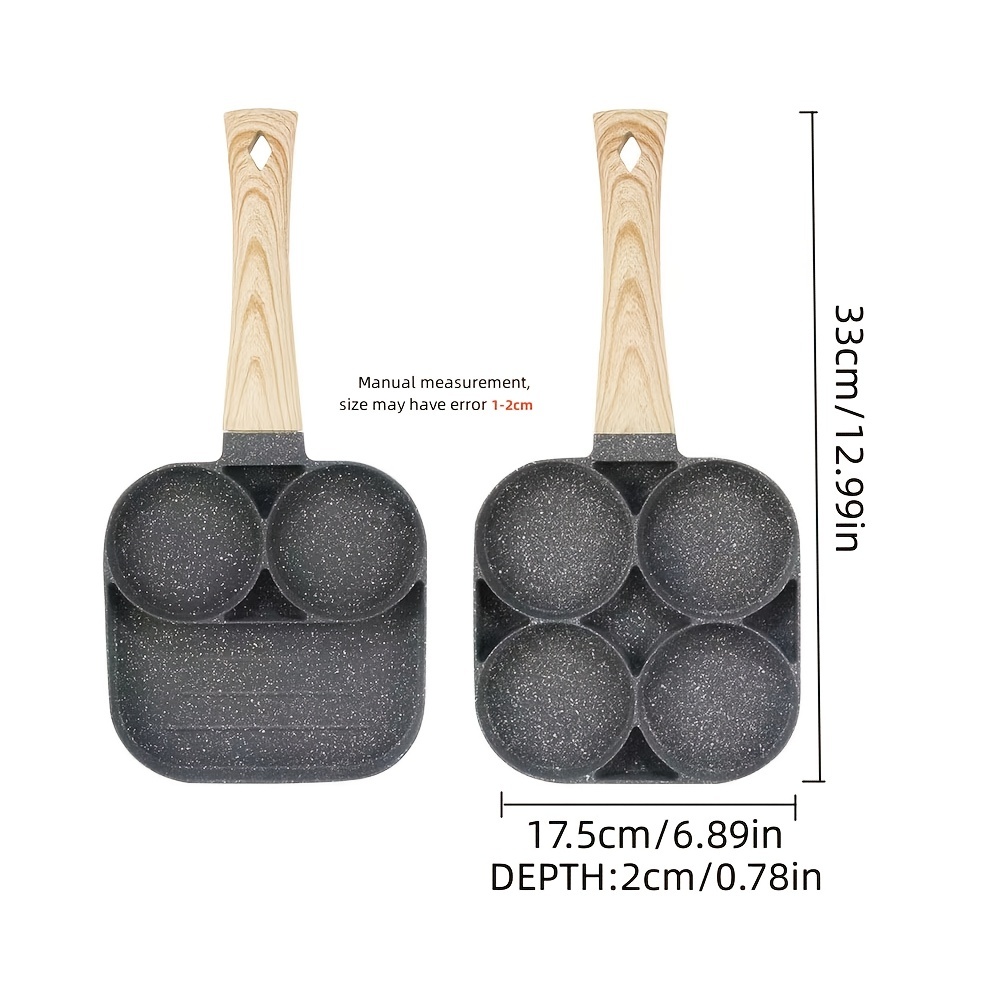 Sartén Para Freír Huevos, Sartenes Para Panqueques Antiadherentes Con 4  Agujeros, Fabricante De Panqueques Con Mango, Sartén Para Crepes Para Huevos  De Desayuno, Utensilios De Cocina - Temu