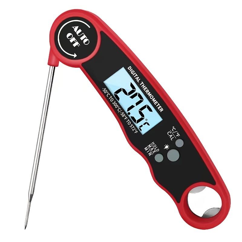 Maestri House Instant Read Meat Thermometer for Cooking, Digital Waterproof  Food Thermometer with Backlight, Magnet, Calibration and Foldable Probe for  Grill, Kitchen, Baking, BBQ, Candy (Red) - Yahoo Shopping