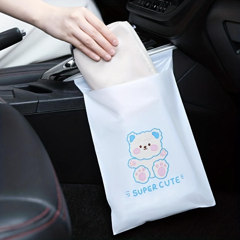 30pcs Desktop Mini Thickened Car Garbage Bag, Transparent Disposable Small  Plastic Bag For Household Use
