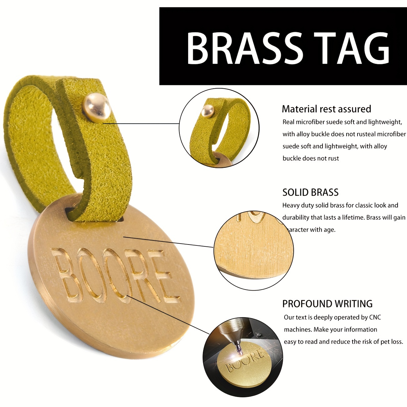 Circle Jewelry Tags Engraved Brass