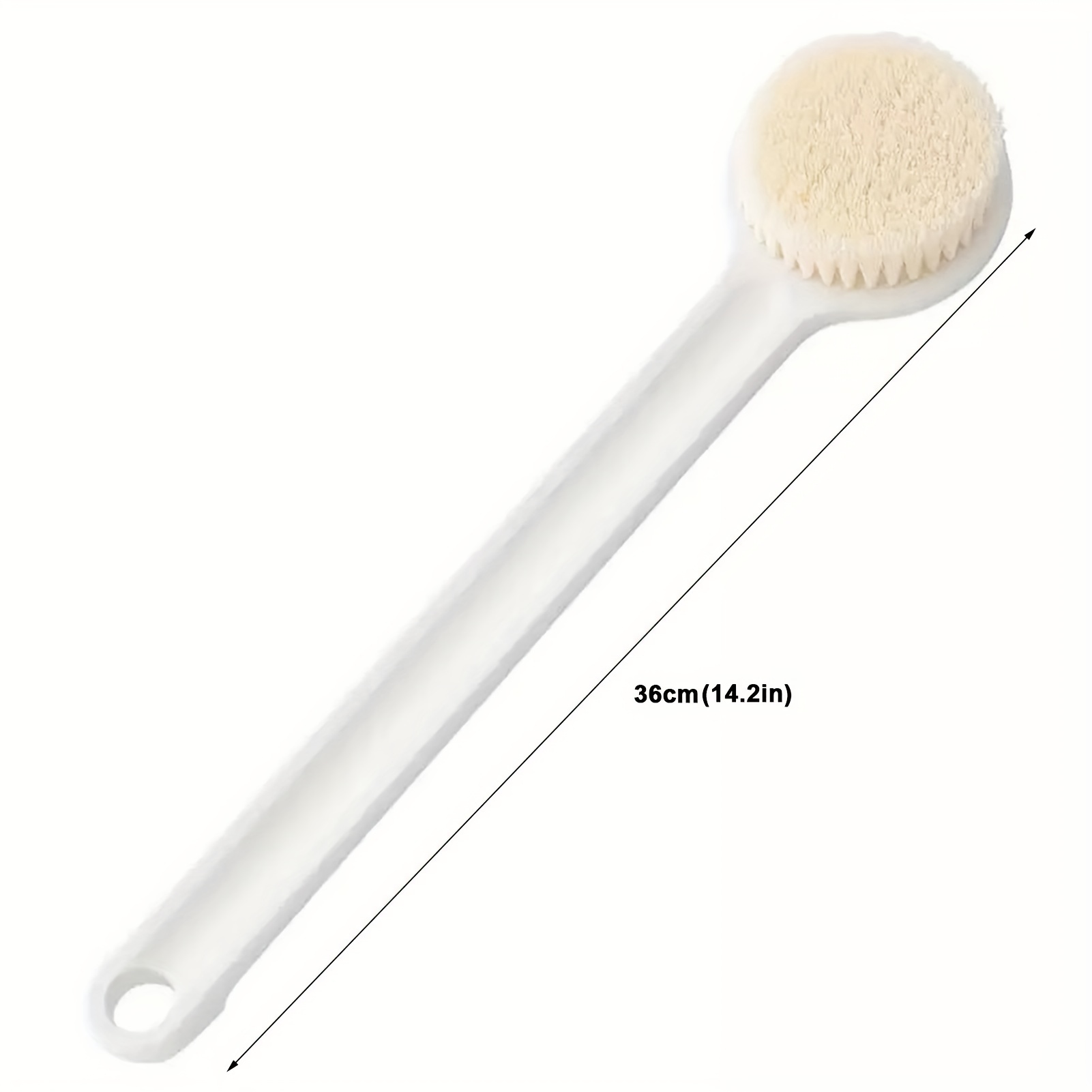 Back Scrubber Anti Slip Long Handle for Shower, Dual-Sided Back Brush with  Stiff and Soft Bristles,Body Exfoliator for Bath or Dry Brush.