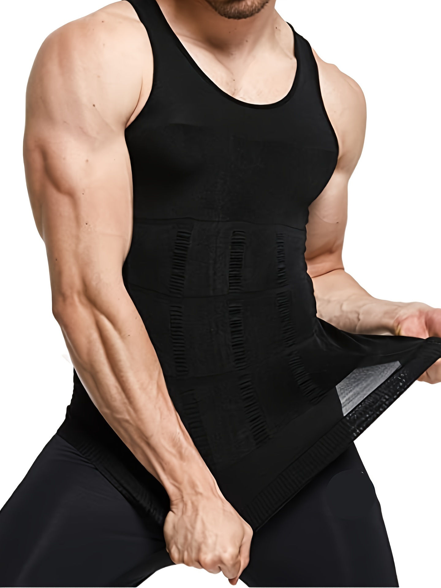 Stretch Compression Tank Shirt Men Seamless Fitness Body - Temu Canada