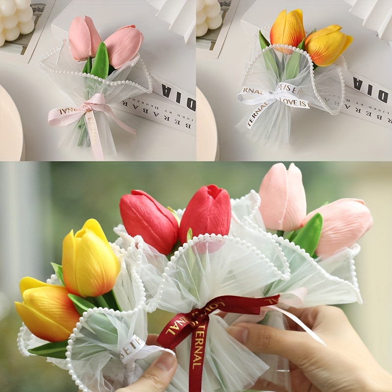 Tulipanes artificiales de tacto real, tulipanes de boda, simulación de  látex, tulipán para propuesta, fiesta, hogar, hotel, evento, decoración