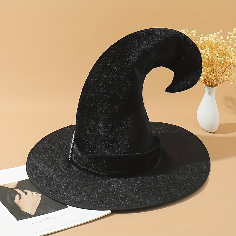 Velvet Witch Hat Wizard Hat for Halloween Cosplay Party