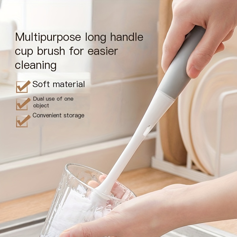 3 in 1 Multifunctional Kitchen Cup Cleaning Brush, Soft Sponge Cleaning  Brush Multipurpose Bottle Cleaner Cup Cover Lid Groove Cleaner Home Kitchen  Washing Tool 