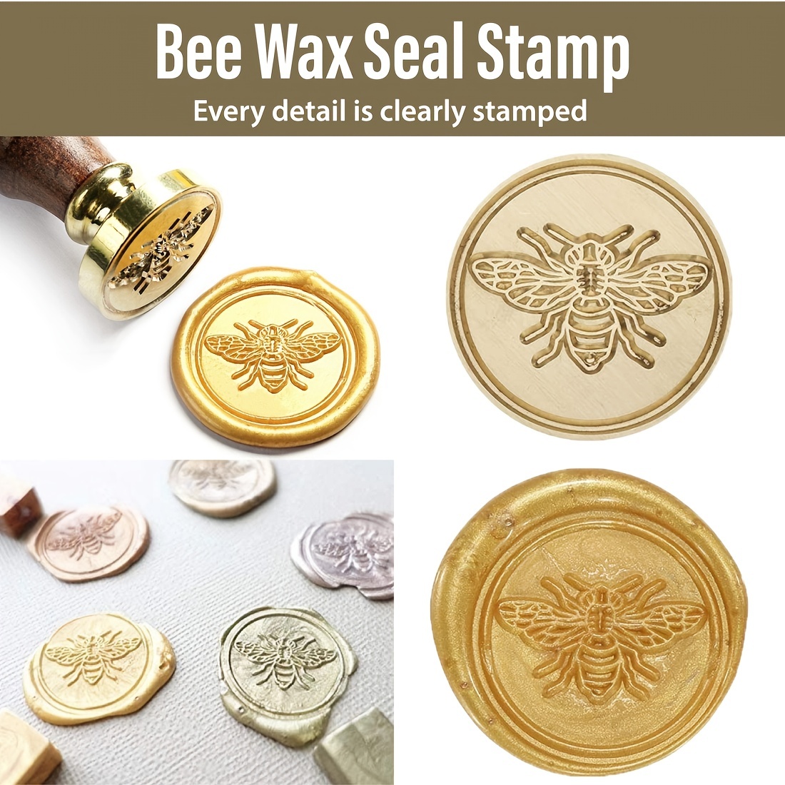 Bee Metal Wax Stamp Head, Wax Seal Head, Bumble Bee Wax Seal Stamp